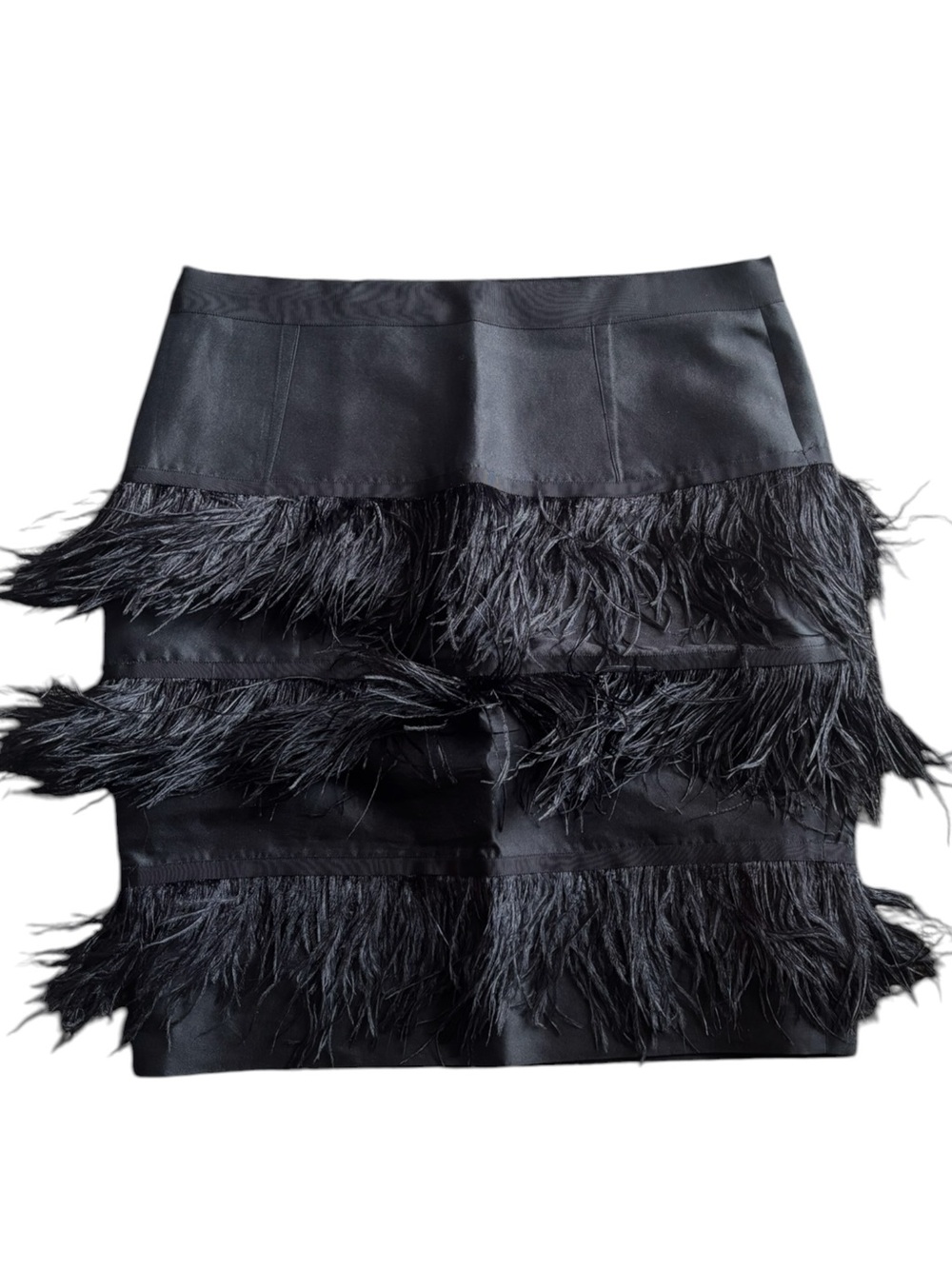 Carolina Herrera Silk Ostrich Feather Tiered Mini Skirt - Picture 7 of 13